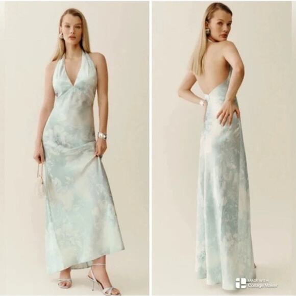 NEW! Reformation Daniela Silk Dress in HALO - Picture 1 of 6